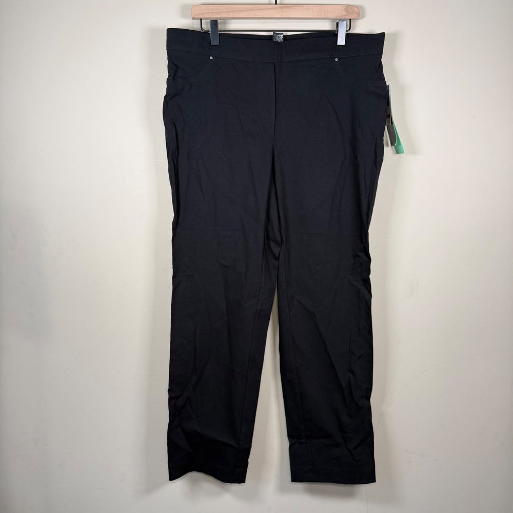 89th & Madison NWT Black Straight Leg Pants Size 16 Office Stretch